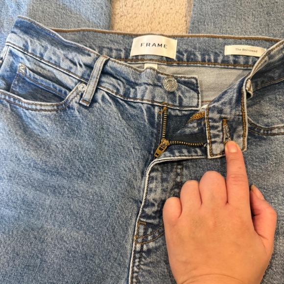 FRAME The Borrowed Mid Rise Boyfriend Jeans Ricochet Women's Size 26 - Picture 7 of 12